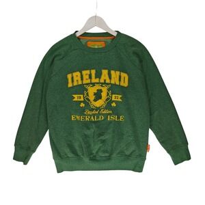Traditional Craft Ireland Emerald Isle Sweatshirt Green Mens Large Vintage Style